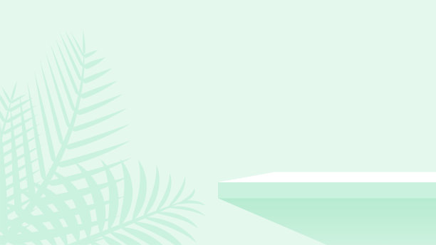 木木板搁板在墙上绿色柔和的颜色，现代搁板展示展示在空间墙房间，可爱别致的柜台写字台面板装饰，空桌顶面板绿色，背景复制空间图片下载