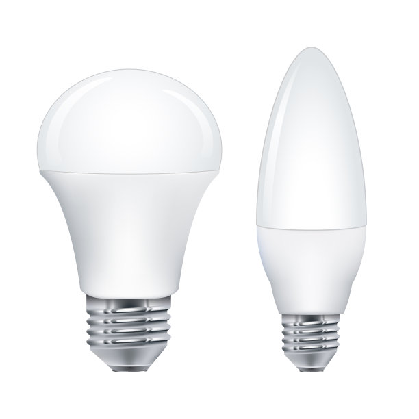 一组不同底座的LED灯泡图片下载