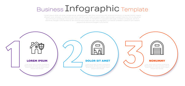 设线屋与盾牌，仓库和仓库。业务信息模板。向量图片下载