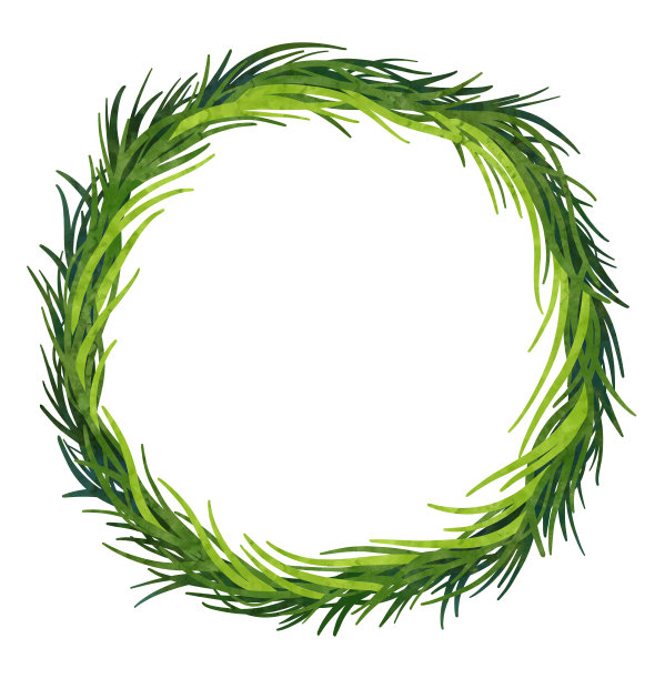 花草花环，水彩绿色植物框架剪纸stock插图。森林婚礼装饰。图片下载