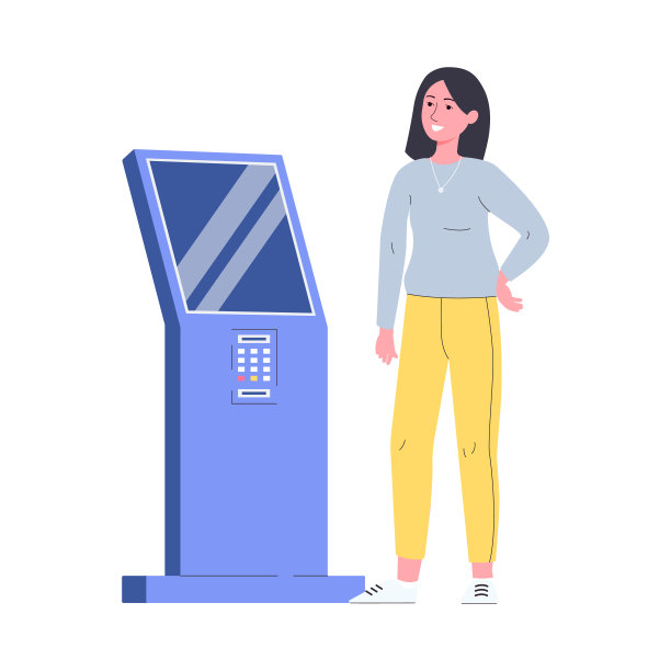 女性角色使用交互式亭平面矢量插图隔离。图片下载