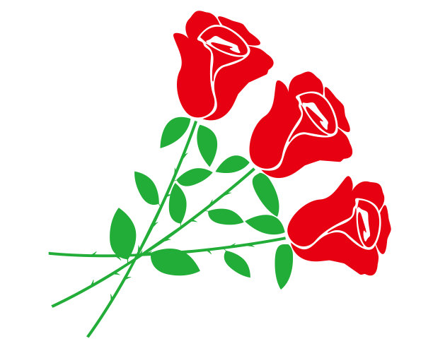 漂亮的玫瑰花矢量插画图片下载