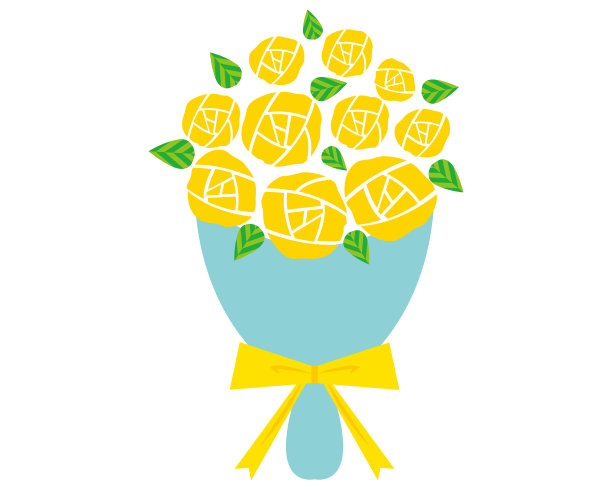 矢量插图的一个漂亮的玫瑰。一束黄玫瑰图片下载