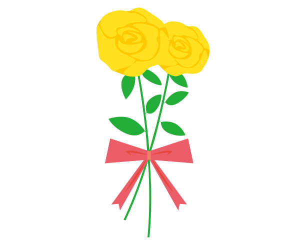 一朵玫瑰的矢量插图。黄玫瑰图片下载