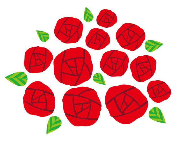 漂亮的玫瑰花矢量插画图片下载