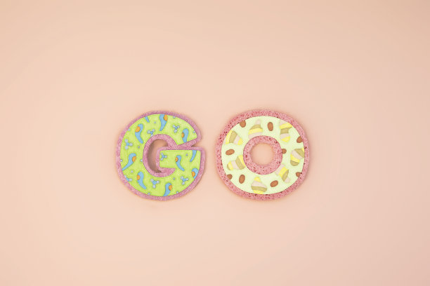 色彩丰富的单词“go”带有抽象的图案。图片下载