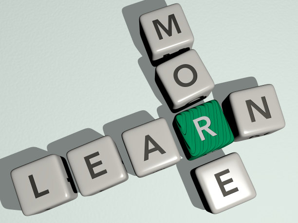 结合公平贸易产品:学习更多的立方字母建立从顶部的视角，优秀的概念陈述。教育和插图。三维演示图片下载