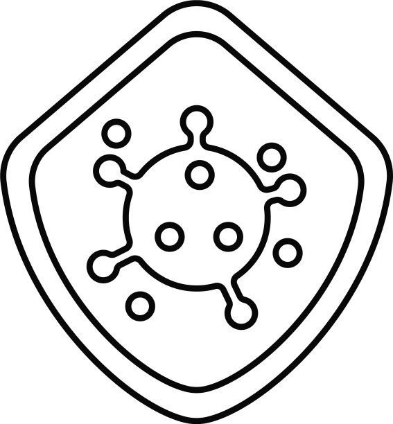 病毒粒子线性风格图标图片下载