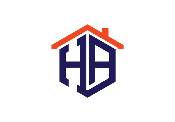 H一ha首字母标志设计模板图片下载