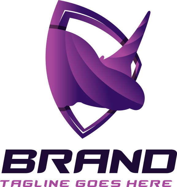 犀牛动物盾牌标志图片下载