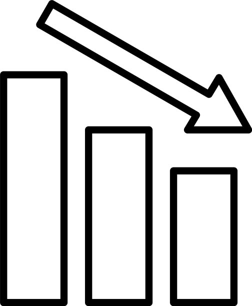 箭头下降线条风格统计图标图片下载