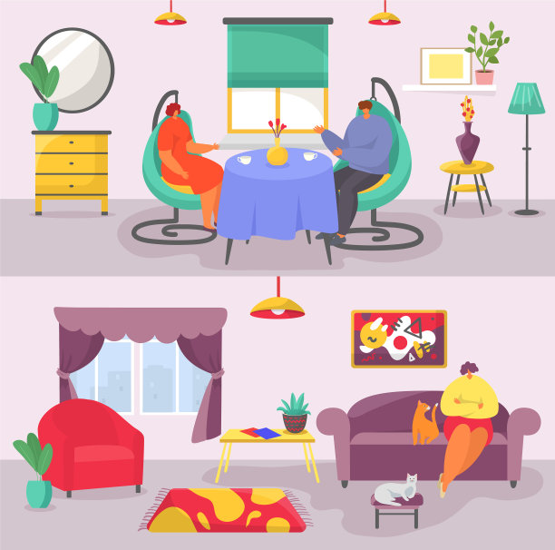 客厅的室内概念与现代家具图片下载