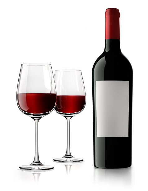 用玻璃杯装的空白红酒素材图片