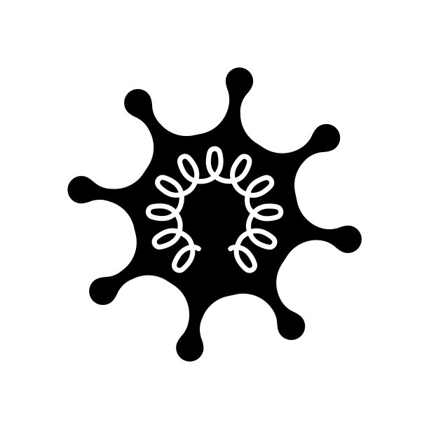 剪影病毒或感染卡通图标图片下载