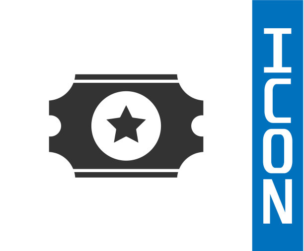 灰色电影票图标孤立在白色图片下载