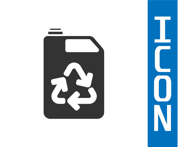 灰色的生态燃料罐图标隔离在白色图片下载