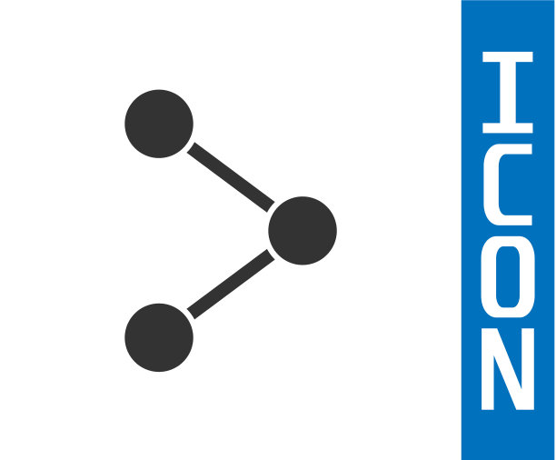 灰色共享图标孤立在白色背景图片下载