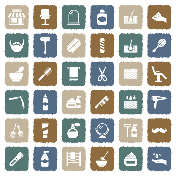 理发店图标。垃圾色平面设计。矢量插图。图片下载