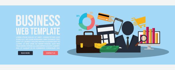 商业和金融网站横幅模板图片下载