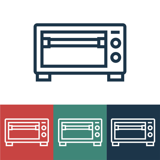 线性矢量图标与微波炉图片下载