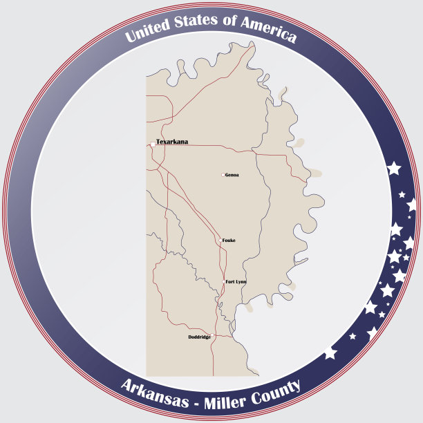 阿肯色州米勒县地图图片下载