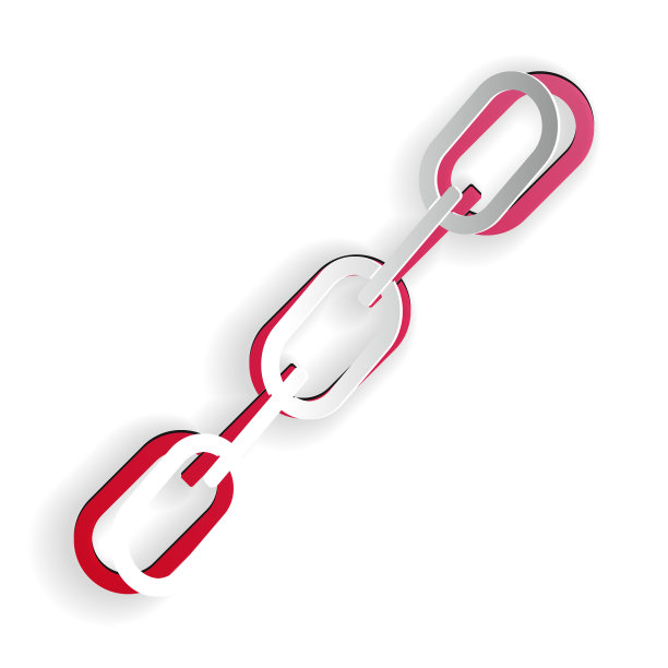 剪纸链链接图标孤立在白色背景。单一的链接。纸艺术风格。向量图片下载