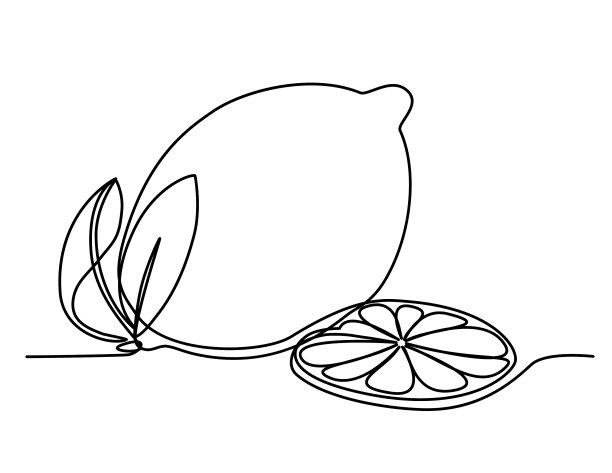 柠檬和切片成一条直线图片下载