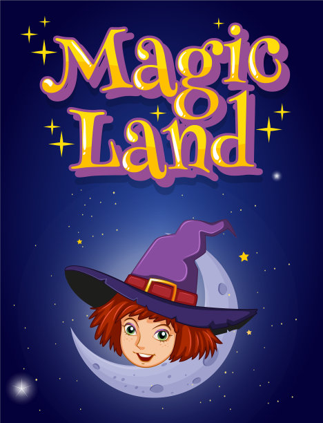 海报设计与文字魔法的土地和巫婆在图片下载