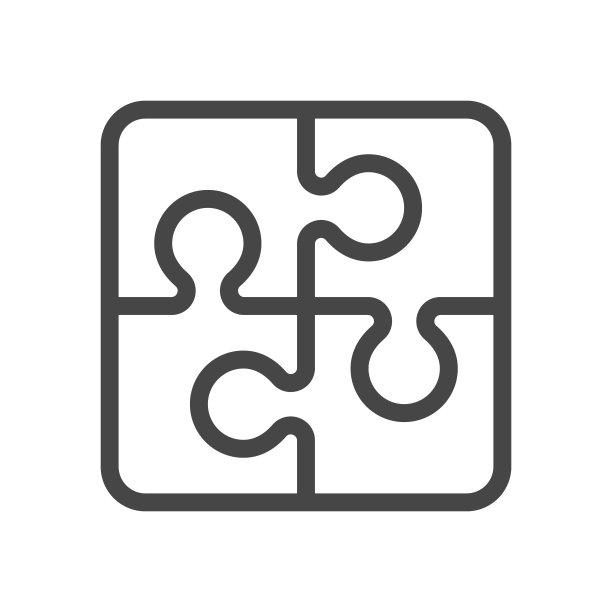 白色背景上的拼图图标矢量图图片下载