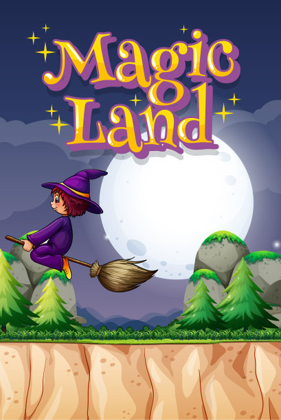 海报设计与文字魔法的土地和女巫图片下载