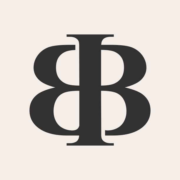 BB双字母标志时尚复古矢量图标插图图片下载