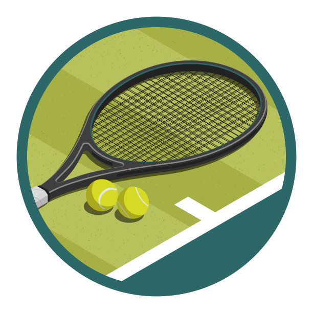 网球比赛的标志，用球拍和球图片下载