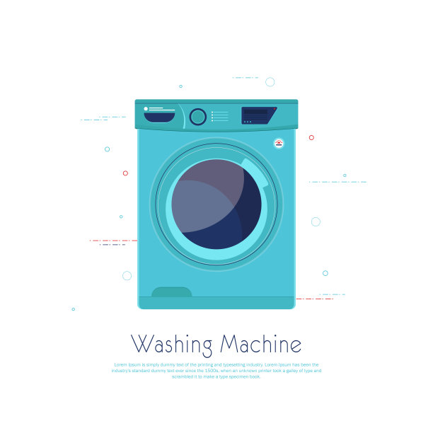 洗衣机平面设计，白色背景图片下载