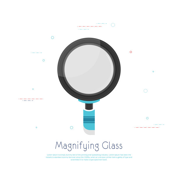 放大镜矢量图标，平面卡通放大镜图片下载