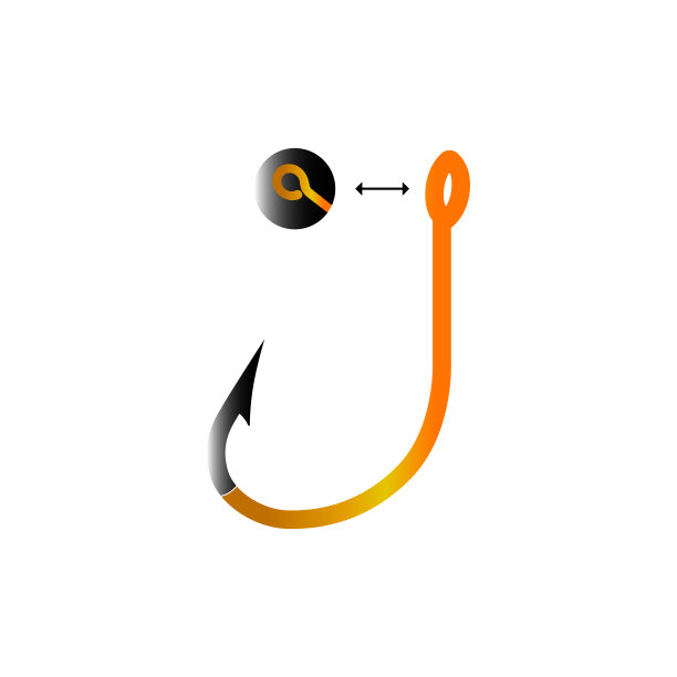 鱼钩图标时髦的平面设计图片下载