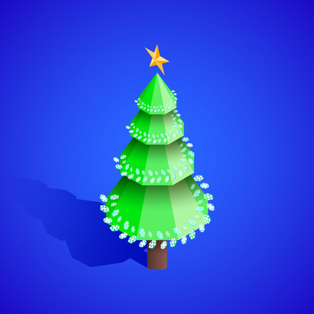 新年圣诞树等距图片下载