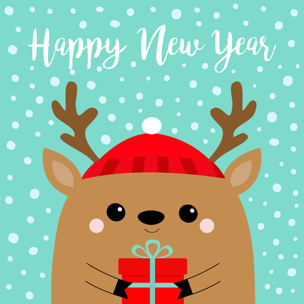 恭贺新禧，鹿头迎新春图片下载