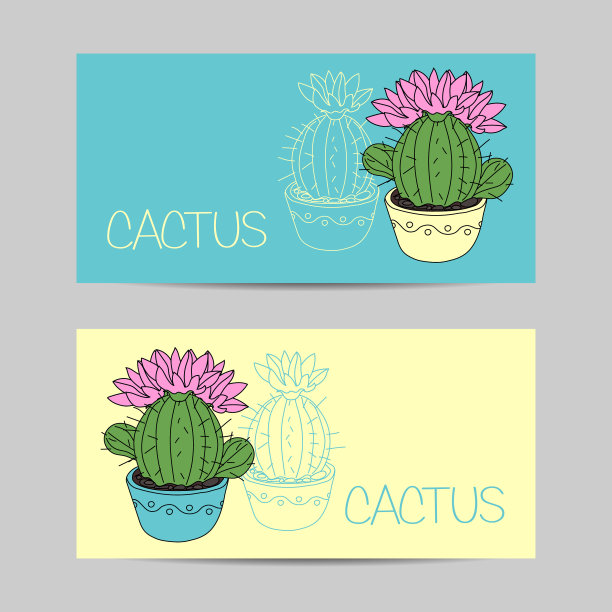 设置水平横幅与仙人掌和图片下载