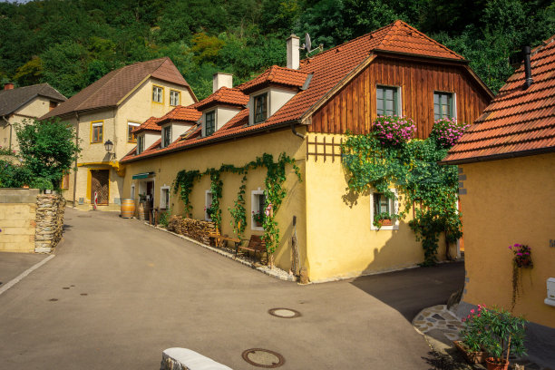 奥地利克雷姆斯的历史名城德恩斯坦图片下载