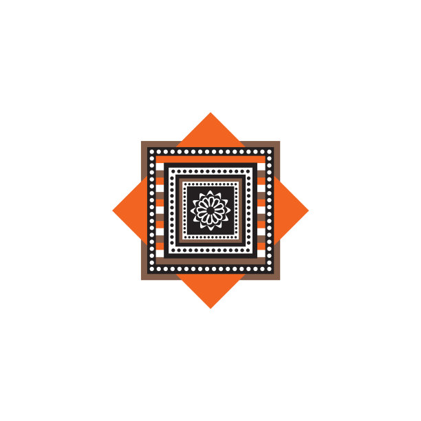 原住民艺术点画图标标志设计图片下载