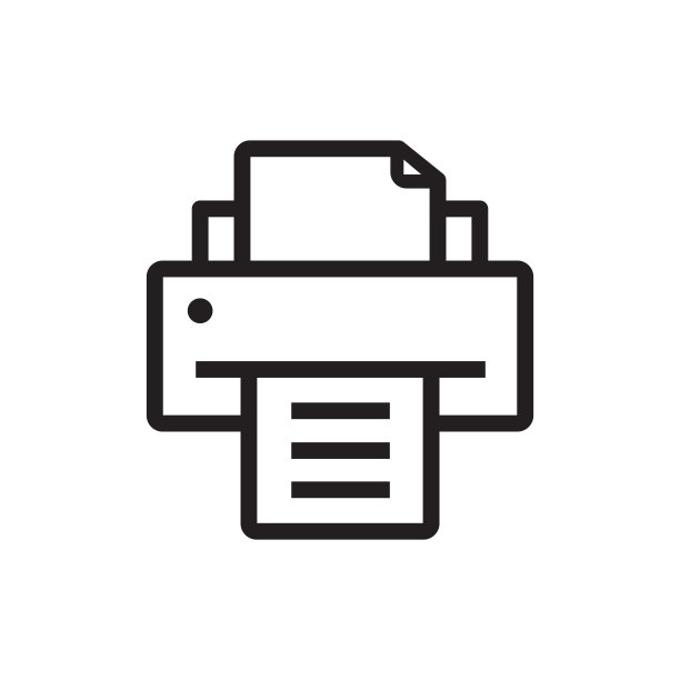 打印机图标在时尚的平面设计图片下载