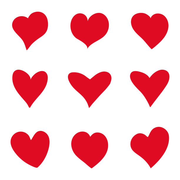 心素描图标设置卡通涂鸦红色形状图片下载