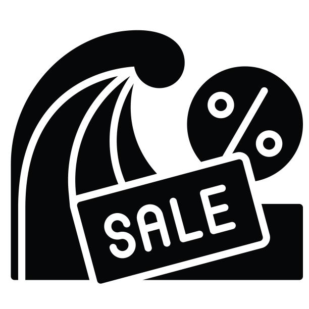 波浪与销售标志图标，夏季销售相关向量图片下载