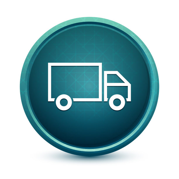 卡车图标亮蓝色圆形按钮插图图片下载