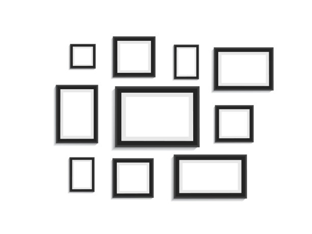 相框为照片挂在墙上空黑图片下载