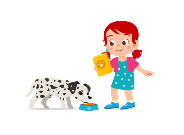 快乐可爱的小男孩小女孩和宠物狗玩图片下载