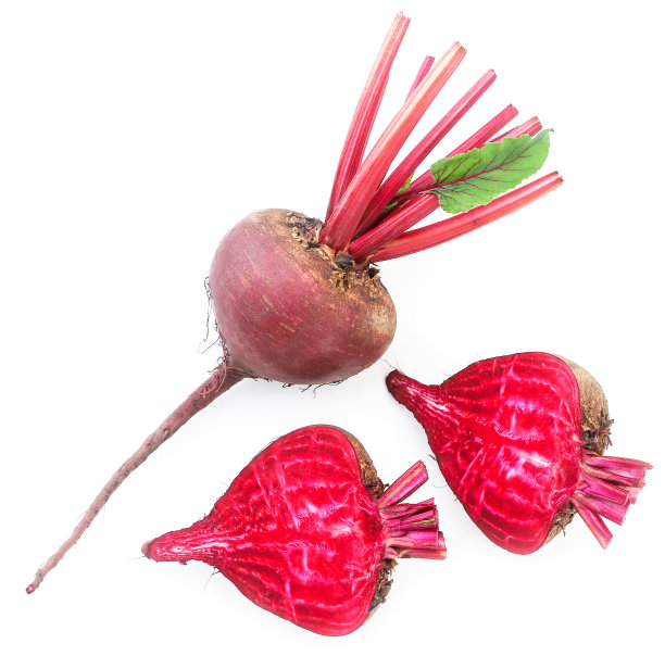 甜菜整体和半特写白色背景，孤立。从上面看图片下载