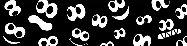 万圣节的背景。有很多眼睛和脸的设计。随机排列的面孔。漂亮的眼睛，恐怖的壁纸图片下载