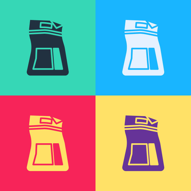 波普艺术水泥袋图标孤立的颜色图片下载