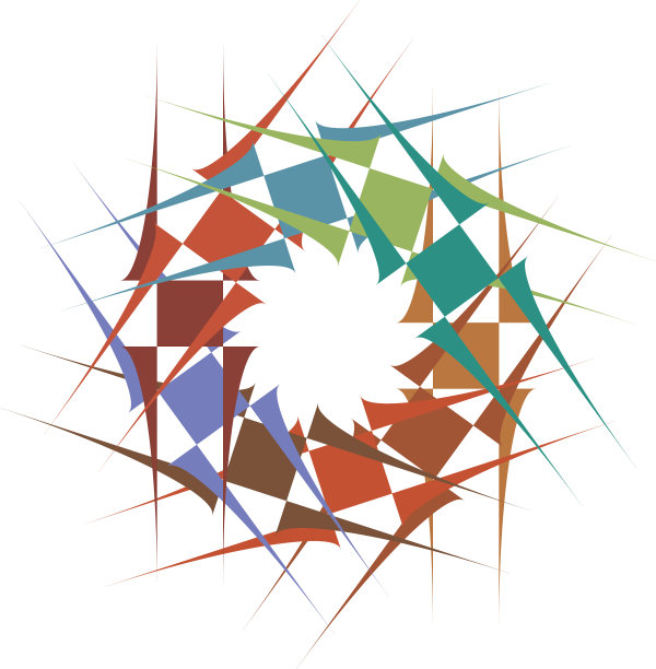 彩色圆形和径向抽象曼荼罗图片下载